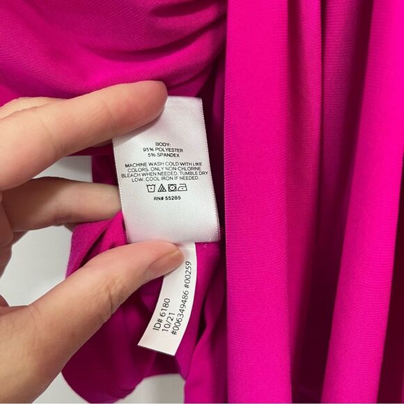 Express Pink Draped Top Loose Stretch Blouse M - Picture 6 of 6